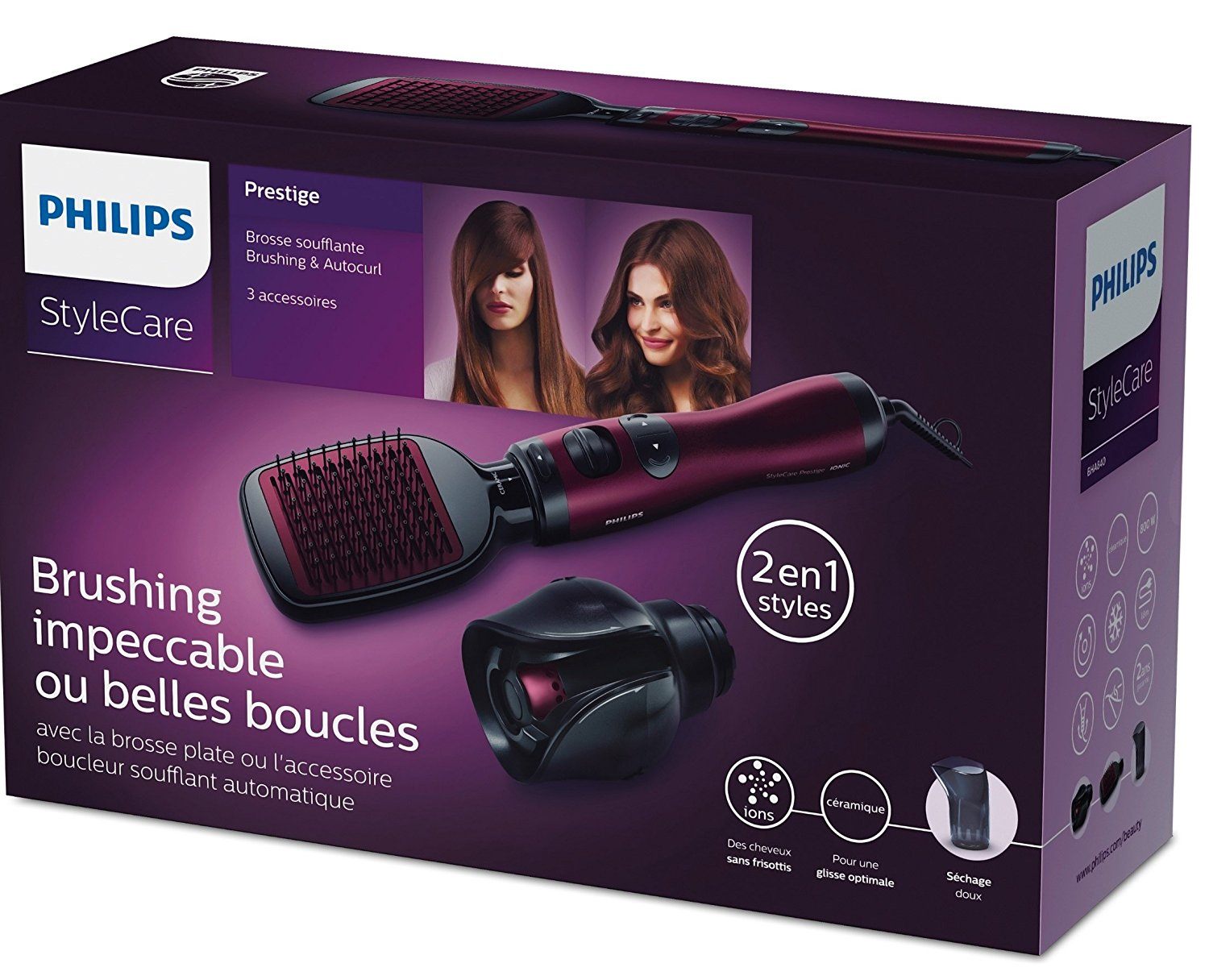 boite de la brosse soufflante philips BHA840/00